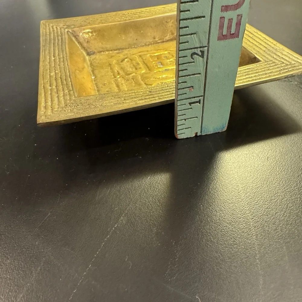 Vintage Japanese Brass  Ikebana Nambu Ash Tray Incense Holder‎ Blessing